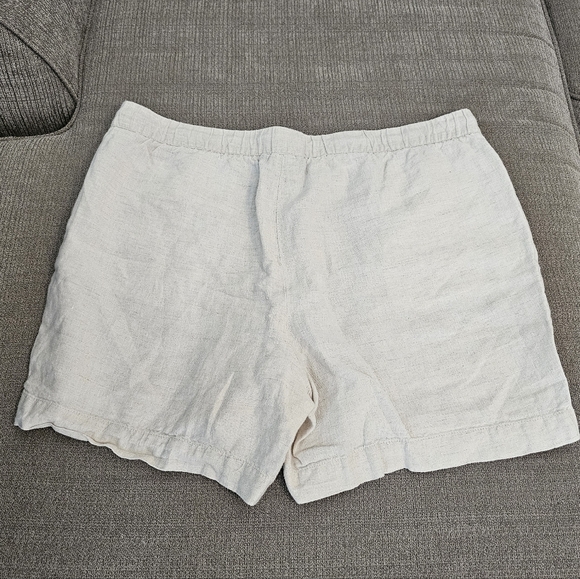 Talbots Linen Cream Natural Minimalist Casual Coastal Shorts Size XL - Picture 7 of 7